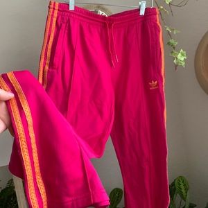 NEON PINK ADIDAS PANTS